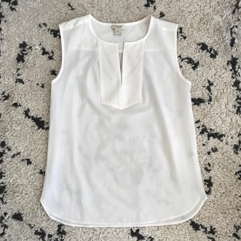 J.Crew sleeveless tank blouse white